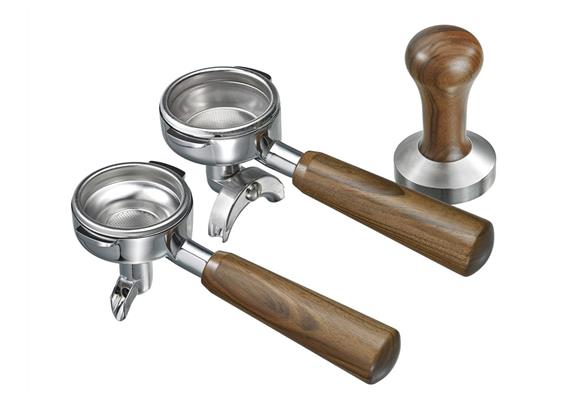 Gilda Siebträger Set Nussbaum (2x Siebträger, 1x Tamper)
