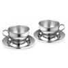 Set 2 Cappuccino Cups Edelstahl Isoliert Motta