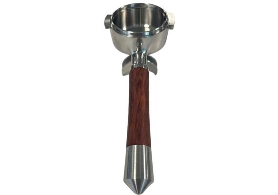 Arkel Siebträger 2-er Auslauf, mit Holz Griff / Edelstahlende