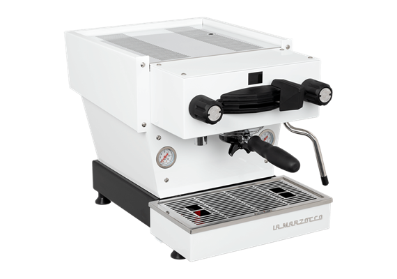 La Marzocco Linea Mini R, Weiss  Gehäuse Chromstahl zusätzlich weiss lackiert