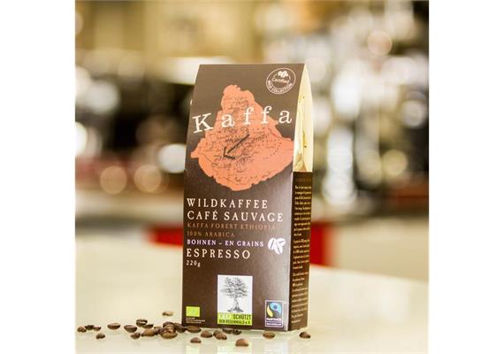 Kaffa Wildkaffee Espresso Bohnen 220gr., CH-BIO-004/Fairtrade Max Havelaar